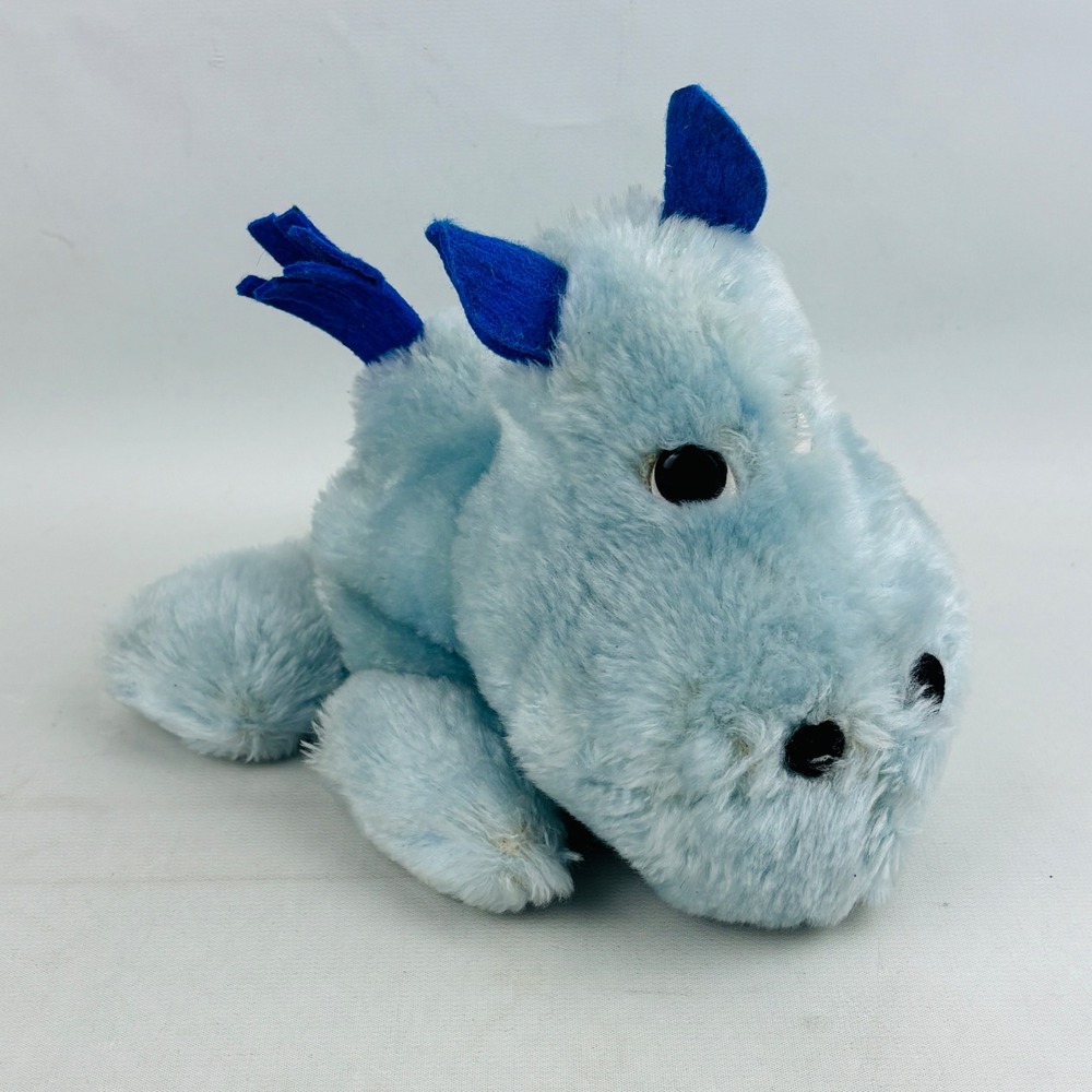 Vintage Animal Fair‎ Blue Hippo Plush Hippopotamus Beanbag Stuffed Toy 7"
